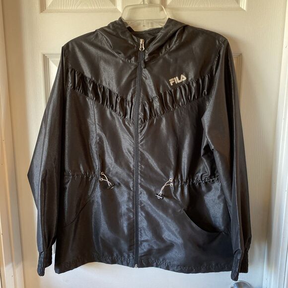 Fila Sport Jacket Women’s Size Large? Windbreaker Full Zip Light Cords Hooded - Picture 1 of 12